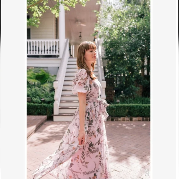 Floral Pink Maxi Dress - Picture 3 of 14